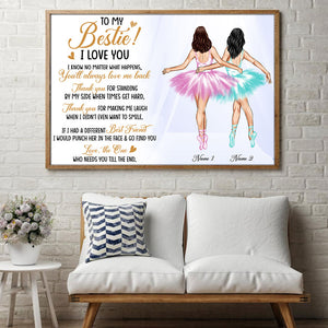 Personalized Ballerina Bestie Canvas Prints - To My Bestie I Love You - Poster & Canvas - GoDuckee