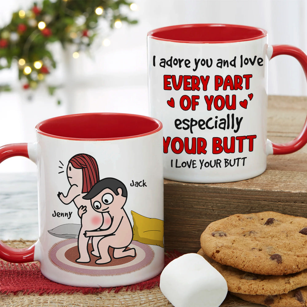 Adore You And Love Your Butt - Personalized Couple Mug - Gift For Couple - Coffee Mug - GoDuckee