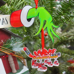 Hockey Family Personalized Special Hand Holding Ornament , Christmas Gift - Ornament - GoDuckee