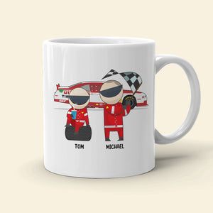 Father And Son Racing Partners For Life Personalized Mug, Gift For Family - Coffee Mug - GoDuckee