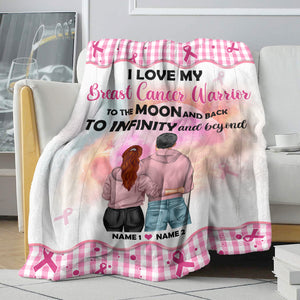Breast Cancer I Love My Breast Cancer Warrior Custom Blanket - Blanket - GoDuckee