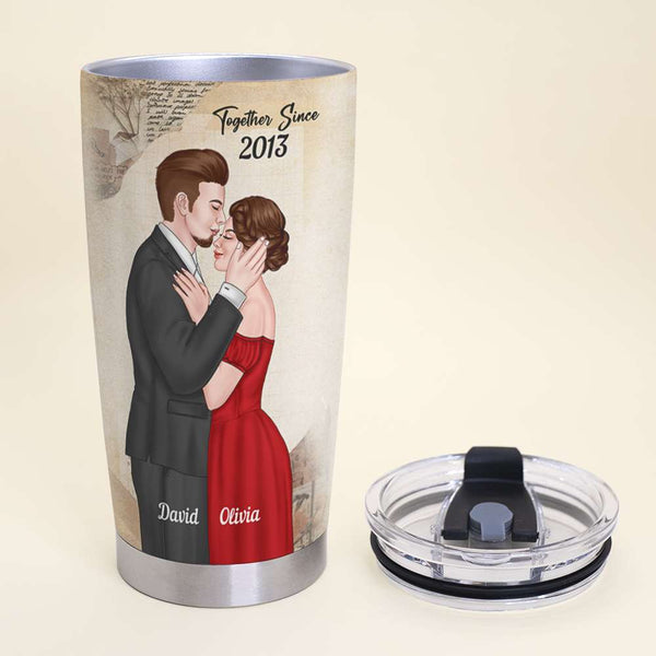 Couple Soulmate Noun, Couple Married Kissing Personalized Tumbler ...