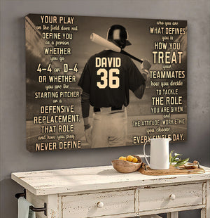 Personalized Baseball Poster - Your Play On The Field Does Not Define You As A Person - Poster & Canvas - GoDuckee