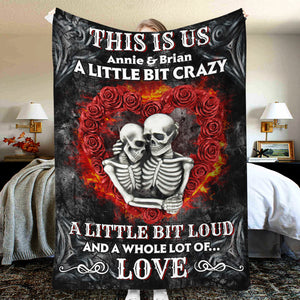 You & Me We Got This, Personalized Couple Blanket, Black Gothic Red Roses Design - Blanket - GoDuckee