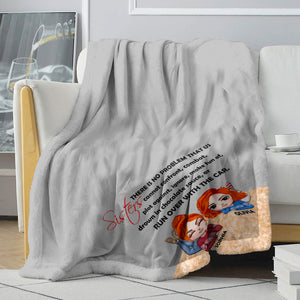 Sisters There Is No Problem That Us Cannot Confront Personalized Blanket - Blanket - GoDuckee