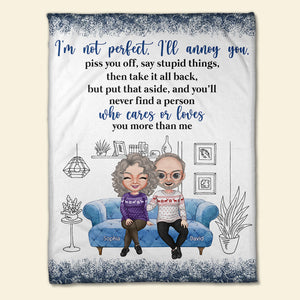 You'll Never Find A Person Who Loves You More Than Me, Personalized Couple Blanket - Blanket - GoDuckee