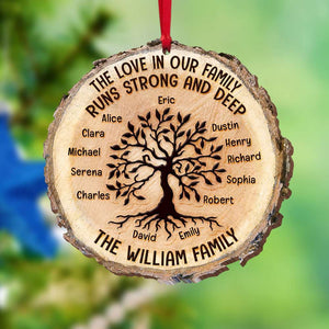 Family Tree The Love In Our Family, Personalized Wood Ornament - Ornament - GoDuckee