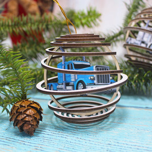 Trucker Semi Truck SORMHC, Personalized 3D Ornament - Ornament - GoDuckee