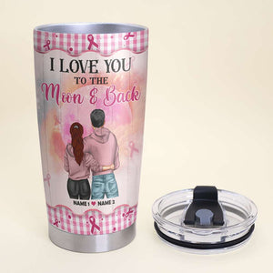 Personalized Breast Cancer Couple Tumbler - To My Wife Always remember that I love you - Tumbler Cup - GoDuckee