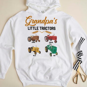 Grandpa's Little Tractors Personalized Shirts, Gift For Dad, Grandpa - Shirts - GoDuckee