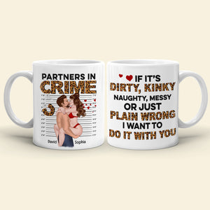 Partners In Crime Leopard, Make Love Kissing Couple Personalized Coffee Mug - Coffee Mug - GoDuckee
