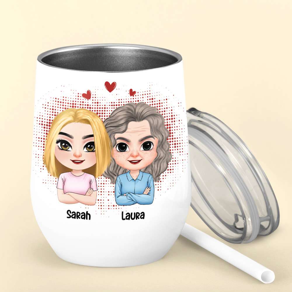 Mom Thanks For Sharing Your DNA, Personalized Wine Tumbler Gift For Mom - Wine Tumbler - GoDuckee