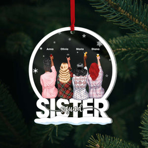 Sister Squad Christmas, Acrylic Personalized Shape Ornament Gift For Besties - Ornament - GoDuckee