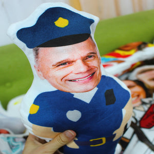 Custom Face Pillow, Love Family, Police Officer - Pillow - GoDuckee
