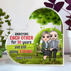 Anniversary Couple Forever Heart Shaped Acrylic Plaque - Decorative Plaques - GoDuckee