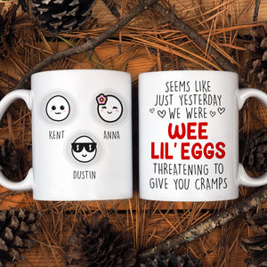 Mom Seems Like Just Yesterday We Were Wee Lil' Eggs, Personalized White Mug - Coffee Mug - GoDuckee