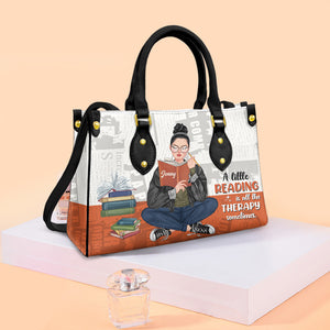 A Little Reading Is All The Therapy Sometimes Personalized Book Leather Bag Gift For Book Lovers - Leather Bag - GoDuckee