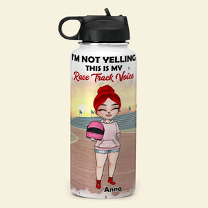 Dirt Track Racing - Personalized Racing Mom Water Bottle - I'm Not Yelling This Is My Race Track Voice - Water Bottles - GoDuckee