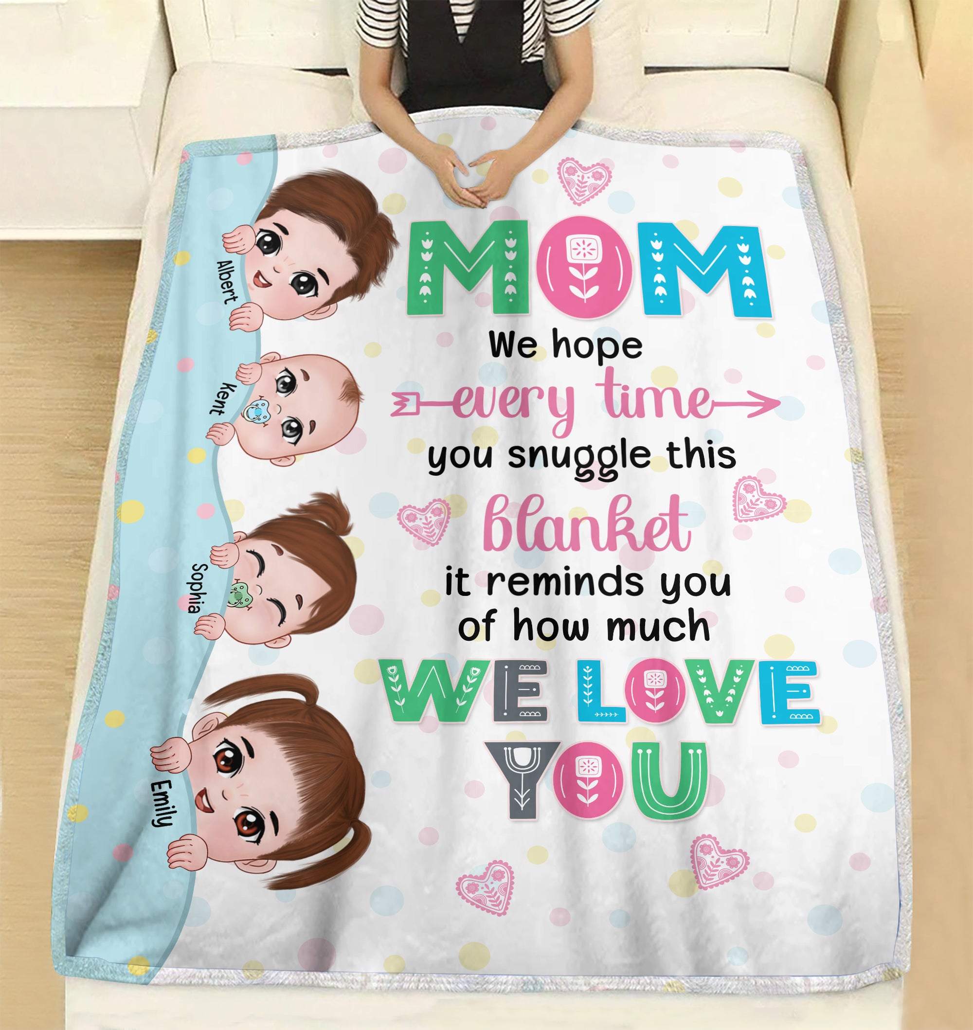 Mom We Hope Every Time You Snuggle This Blanket, Personalized Blanket, Love Mom Blanket, Mother's Day, Birthday Gift For Mom - Blanket - GoDuckee