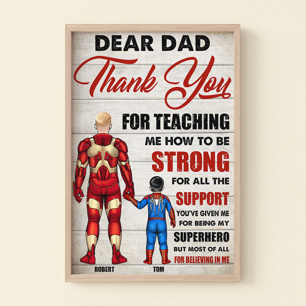 Dear Dad Thank You For Believing In Me Personalized Father Canvas Print - Poster & Canvas - GoDuckee