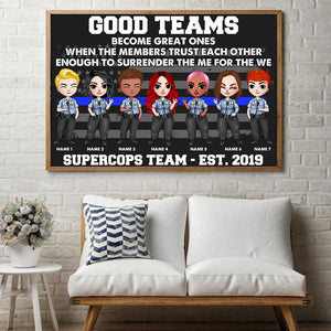 Personalized Police Officer Teammate Poster - Good Teams Become Great Ones When The Members Trust Each Other Enough - Poster & Canvas - GoDuckee