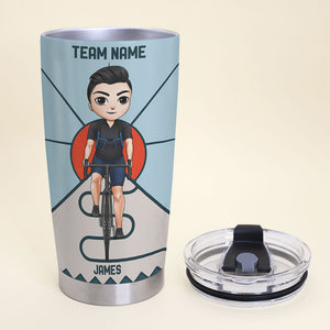 Personalized Cycling Boy Tumbler - It Never Gets Easier You Just Go Faster - Tumbler Cup - GoDuckee