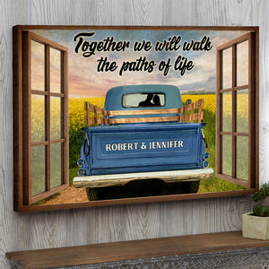 Personalized Couple Poster - Together We Will Walk The Paths Of Life - Couple on Truck Window View - Poster & Canvas - GoDuckee