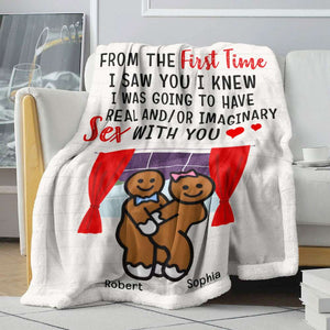 Making you horny Funny Naughty Couple Personalized Blanket - Blanket - GoDuckee