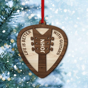 Life Is Better With Guitar - Personalized Guitar Ornament - Christmas Tree Decor - Ornament - GoDuckee