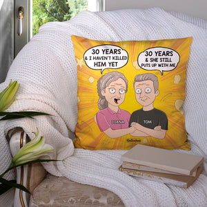 Personalized Elder Couple Pillow Old Man And Woman - Pillow - GoDuckee