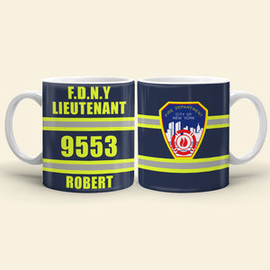 Firefighter Personalized White Edge-to-Edge Mug With Upload Logo - Coffee Mug - GoDuckee