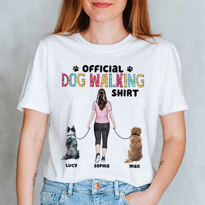 Personalized Dog Official Dog Walking Shirt, Gift For Dog Mom/Dog Dad - Shirts - GoDuckee