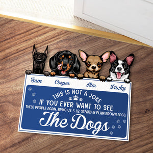 Personalized Dog Custom Shape Doormat Dog Breeds Bring Us 5lb Steaks - Doormat - GoDuckee