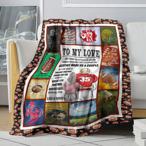 Personalized American Football Couple Blanket - To My Love I Didn't Marry You You So I Could Live With You - Blanket - GoDuckee