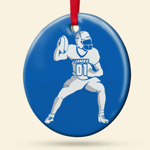 College Sport Player With Custom Name And Number Ceramic Ornament, Personalized Gift - Ornament - GoDuckee
