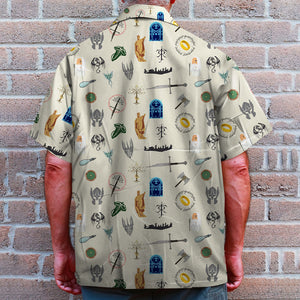 LOTR Pattern Hawaiian Shirt - Cartoon Style - Hawaiian Shirts - GoDuckee