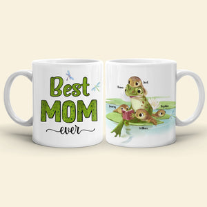 Best Mom Ever Personalized Coffee Mug, Gift For Mom, Cute Frog Mom and Kids Mug - Coffee Mug - GoDuckee