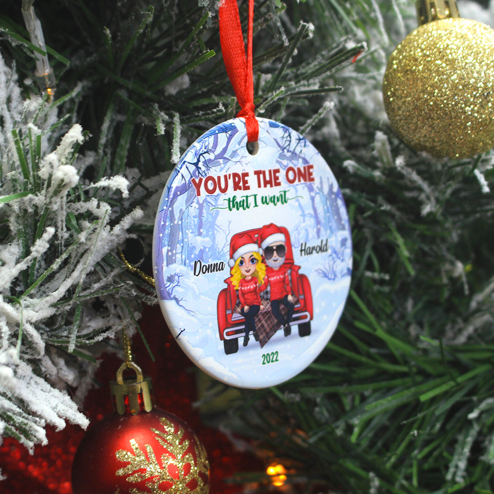You're The One That I Want, Personalized Ornament Gift Couple - Ornament - GoDuckee