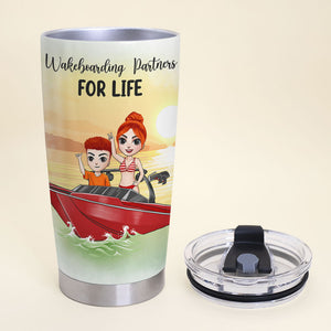 Personalized Wakeboarding Couple Tumbler - Annoying Each Other for [custom] Years and Still Going Strong - Tumbler Cup - GoDuckee