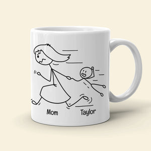 Mom You're The Best, Personalized Coffee Mug, Running With Mom Coffee Mug, Mother's Day Gift, Birthday Gift For Mom - Coffee Mug - GoDuckee