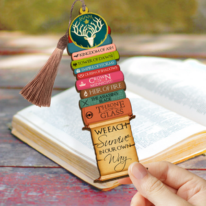 Book We Each Survive In Our Own Way Personalized Wooden Bookmark - Bookmarks - GoDuckee