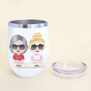 Mom It's Hereditary, Personalized Wine Tumbler, Bad*ss Mom And Kids Wine Tumbler, Funny Mother's Day Gift - Wine Tumbler - GoDuckee