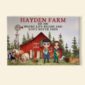 Where Life Begins And Love Never Ends Personalized Farm Couple Poster - Poster & Canvas - GoDuckee