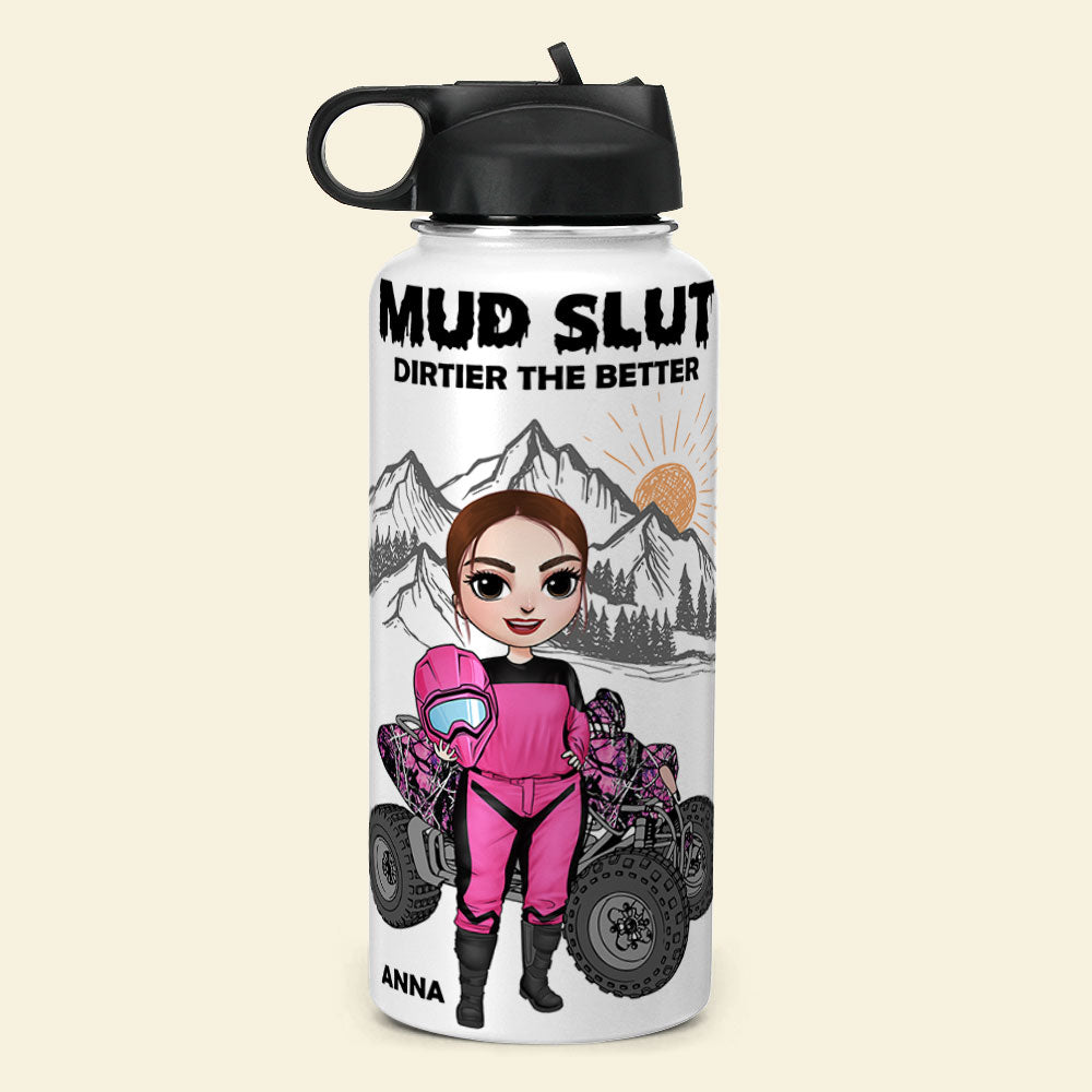 Personalized ATV Girl Water Bottle - Mud Slut, Cute On Weekdays Dirty -  GoDuckee