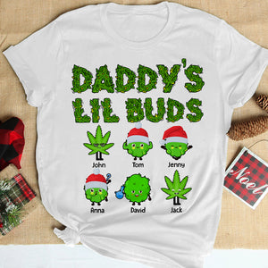 Daddy's Lil Buds Personalized Weed Family Shirt, Christmas Gift - Shirts - GoDuckee