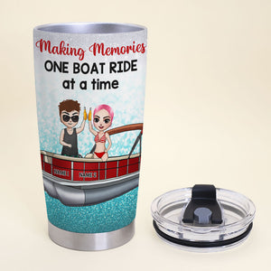 Personalized Pontoon Couple Tumbler Cup - Love Is To Stay Together After Trying To Dock The Pontoon - Tumbler Cup - GoDuckee