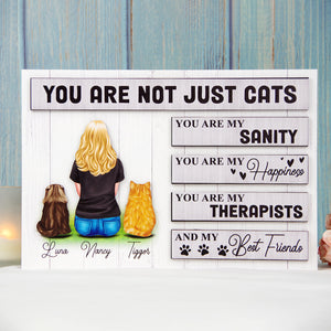 You Are Not Just Cats - Personalized Wood Sign Stand - Wood Sign - GoDuckee