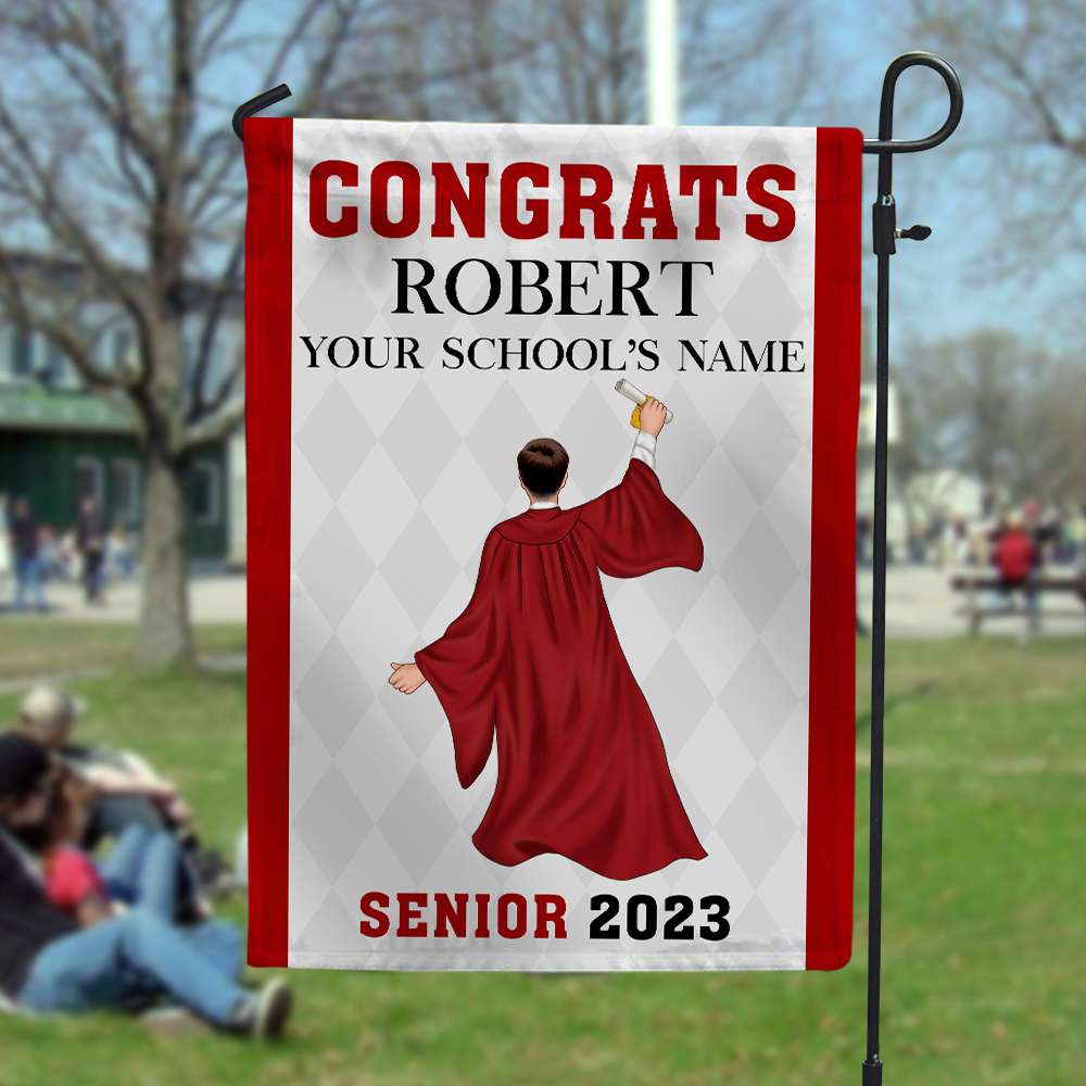 Graduation Congrats Senior 2023, Personalized Flag - Flag - GoDuckee