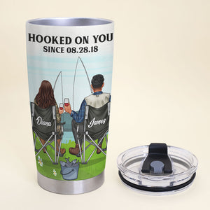 Personalized Fishing Couple Tumbler - I Love You To The Lake And Back - Tumbler Cup - GoDuckee