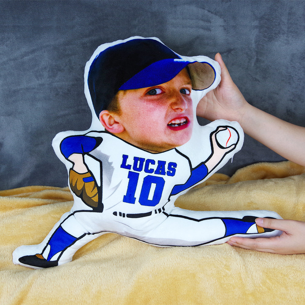 Custom Face Pillow, Love Family, Baseball Boy Exceptional Skill - Pillow - GoDuckee